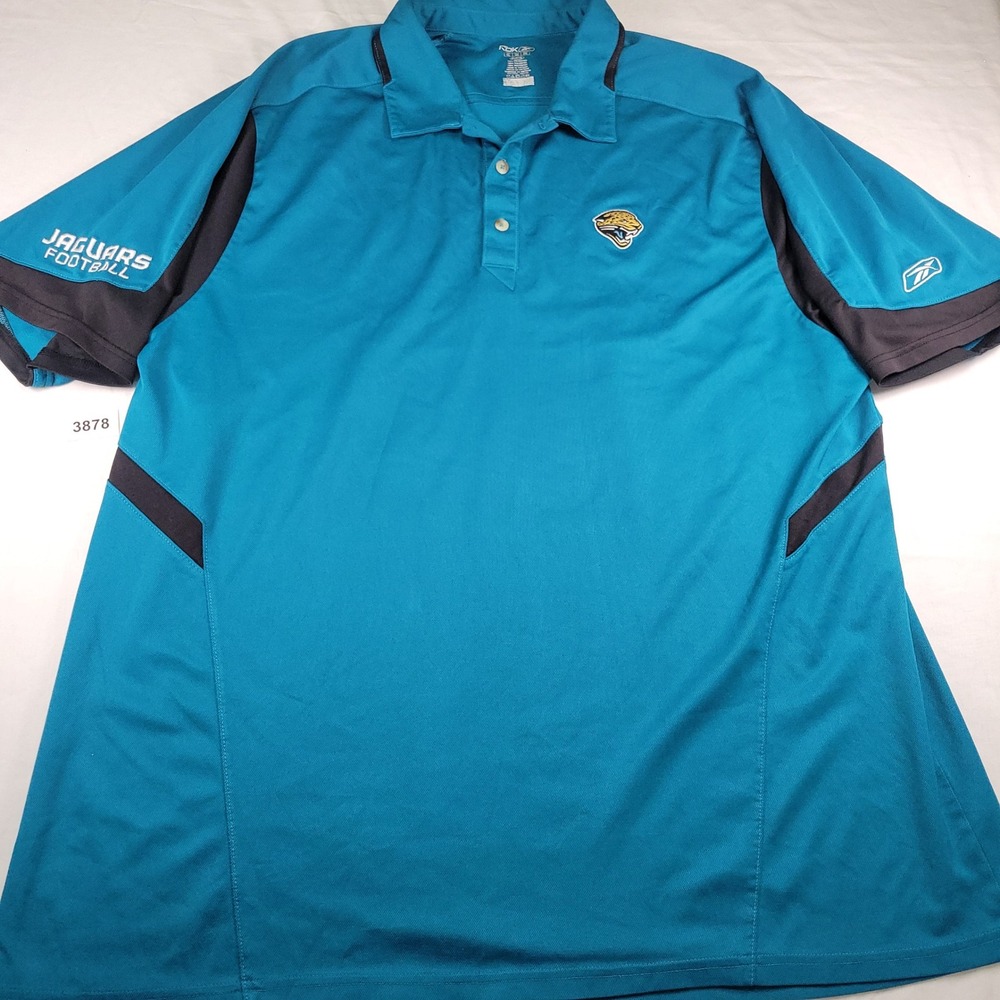 Reebok Jacksonville Jaguars Football Polo Shirt Men's 3XL Teal NFL Performance